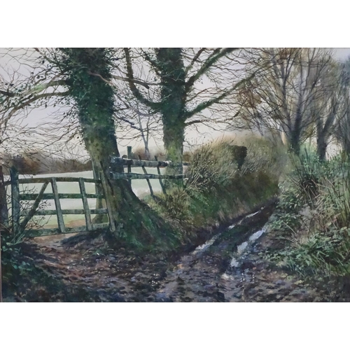 122 - Richard Bolton (1950), Watercolour, The country lane, Signed lower left and dated '88'. 14 1/2'' x 1... 