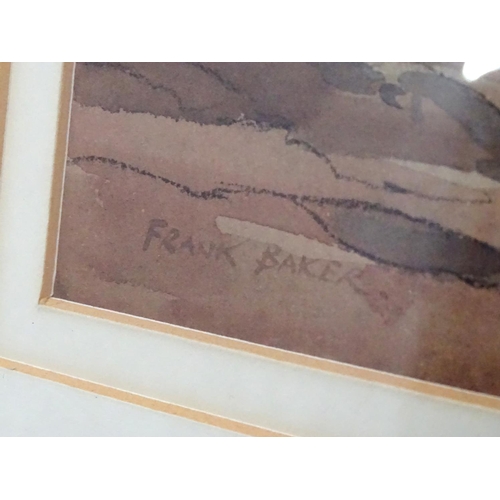 125 - Frank Baker Mid XIX-early XX, Watercolour and charcoal, Landscape, Signed lower left. 12 3/4'' x 16'... 