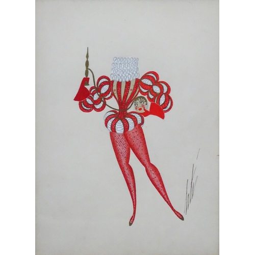 142 - Romain de Tirtoff (1892-1990) [ Erte ], Gouache and Pen , 'Composition Original 'stamped '' Les Jeux... 