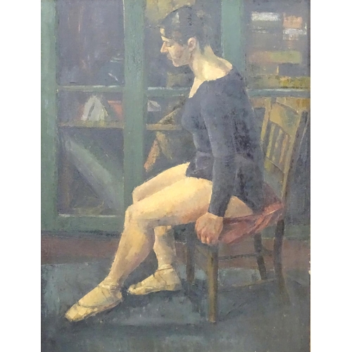 23 - British School Mid XX Oil on board The seated ballet dancer 31 3/4'' x 20 1/4''