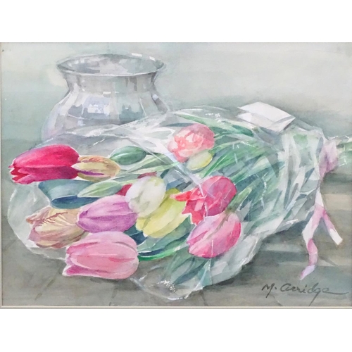 39 - Margaret Peggy  Irene Chadwick Arridge (1921), Watercolour, ' Bouquet of Tulips ', Signed lower righ... 