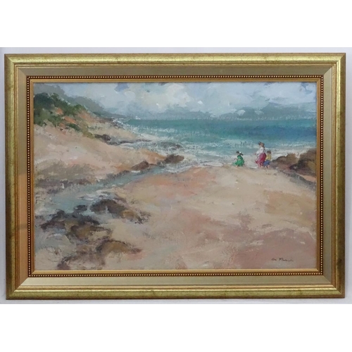 96 - WITHDRAWN FROM AUCTION
Este Mostert (1959), Oil on canvas, Plettenberg ? Beach , children playing at... 