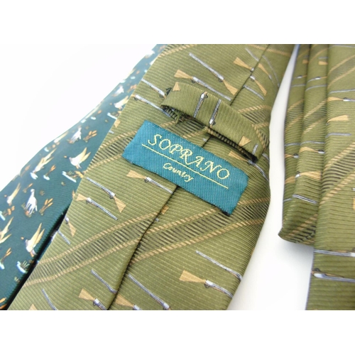 101 - 10 Sporting themed silk and other ties, to include a Hermes style example