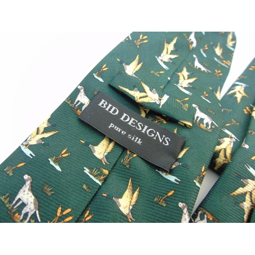 101 - 10 Sporting themed silk and other ties, to include a Hermes style example