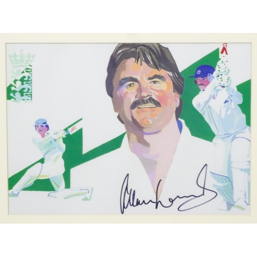 152A - Cricket: A signed picture of Allan ' Lamby ' Lamb , A signed picture of T Godfrey Evans , Getty's cl... 