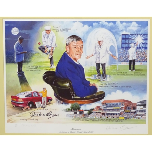 155 - Cricket: Geoffrey T Wood XX, Signed limited edition print 78/850, 'Memories , A Tribute to Harold ' ... 