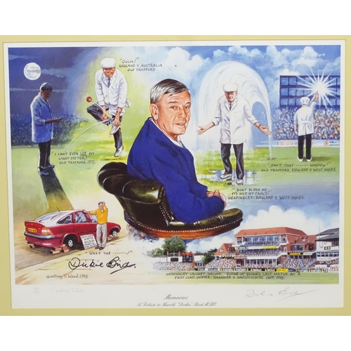 155 - Cricket: Geoffrey T Wood XX, Signed limited edition print 78/850, 'Memories , A Tribute to Harold ' ... 