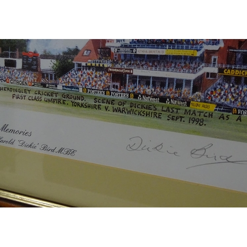 155 - Cricket: Geoffrey T Wood XX, Signed limited edition print 78/850, 'Memories , A Tribute to Harold ' ... 