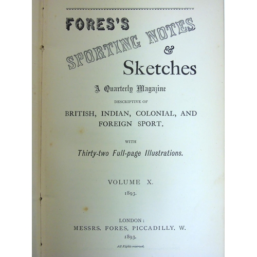 18 - Books: Four hardback books on hunting comprising two volumes of '' Fores Sporting Notes & Sketches '... 