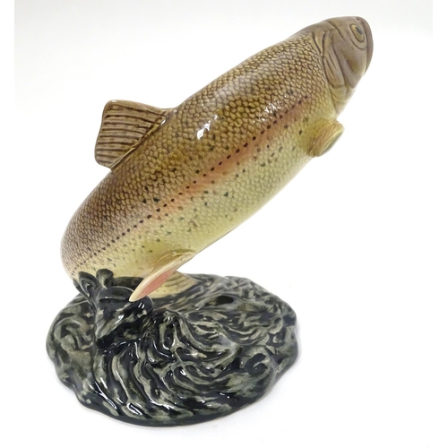 241 - A 1960/70s Beswick Leaping Trout figurine, model 1032 designed by Arthur Gredington, makers mark imp... 