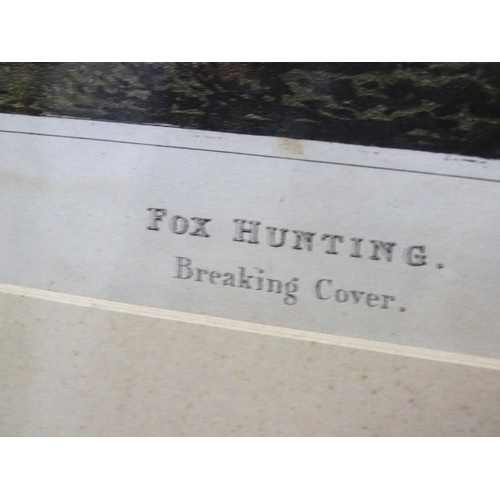 252 - Hunting : I Clark ( sculptor) after After H Alken , Set 4 stone lithographs c. 1820 , ' Fox Hunting ... 