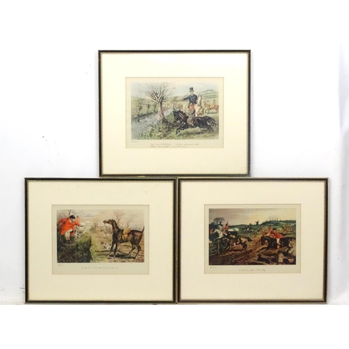 255 - Hunting : After John Leech (1817-1864) , A set of 6 photographic prints ,  'Mr. Jorrocks ( log): '' ... 