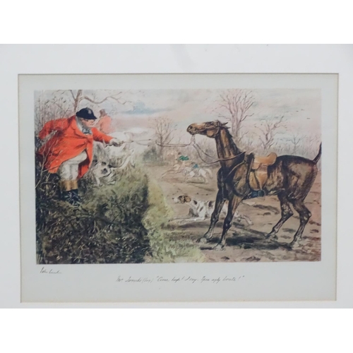 255 - Hunting : After John Leech (1817-1864) , A set of 6 photographic prints ,  'Mr. Jorrocks ( log): '' ... 