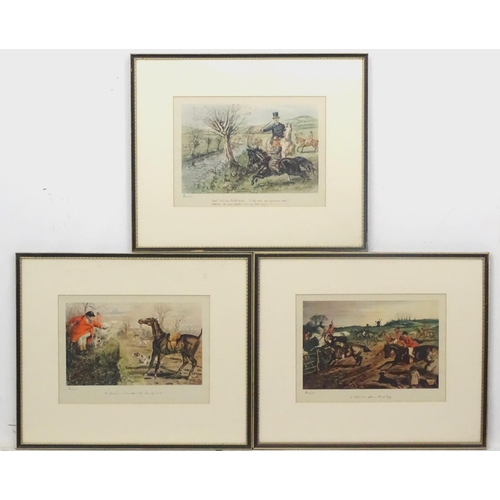 255 - Hunting : After John Leech (1817-1864) , A set of 6 photographic prints ,  'Mr. Jorrocks ( log): '' ... 