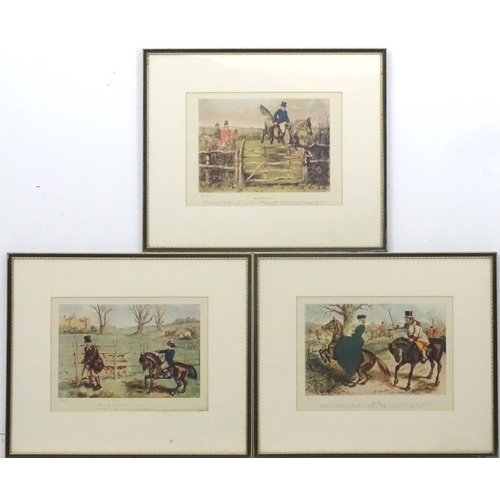 255 - Hunting : After John Leech (1817-1864) , A set of 6 photographic prints ,  'Mr. Jorrocks ( log): '' ... 