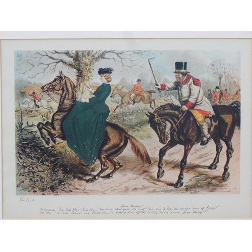 255 - Hunting : After John Leech (1817-1864) , A set of 6 photographic prints ,  'Mr. Jorrocks ( log): '' ... 