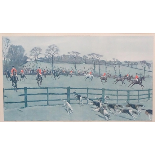 261 - Whaddon Chase Hunting : Cecil Charles Windsor Aldin ( 1870-1935) , Signed coloured print 1925 , The ... 