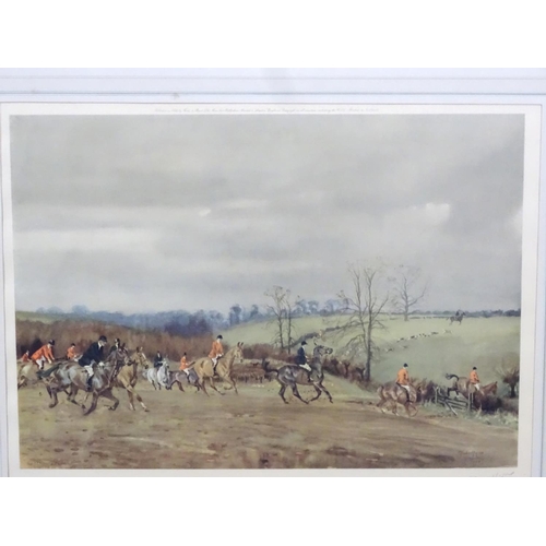 262 - Whaddon Chase Hunting : Michael Lyne (1912-1989) , Signed coloured print , Artist's Proof , ' Whaddo... 