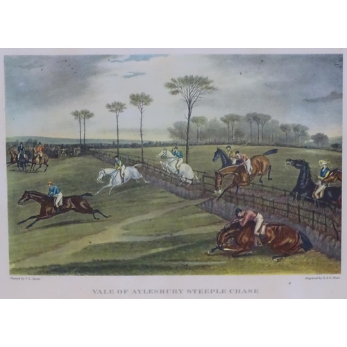 282 - Steeple Chasing: After F C Turner , A set of four reprint , ' The Aylesbury Steeple Chase ' Plate 1 ... 