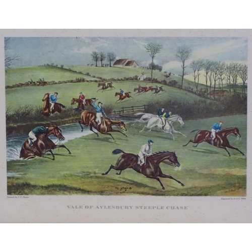 282 - Steeple Chasing: After F C Turner , A set of four reprint , ' The Aylesbury Steeple Chase ' Plate 1 ... 