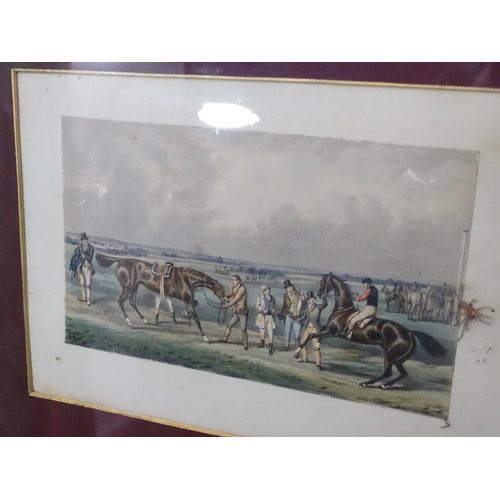 292 - Steeple chase : 8 Hand coloured lithographs, A set of 8 Victorian Steeple chase pictures mounted as ... 