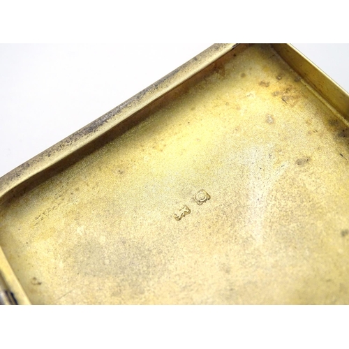 312 - Hunting Interest : A silver hip form cigarette case opening to centre to reveal 3 sections within.  ... 