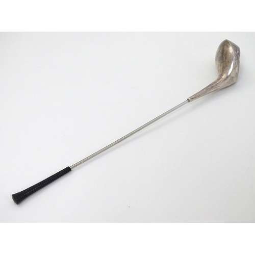 318 - A Danish silver plate novelty cocktail stirrer / cooler formed as a golf club. Marked  Frigast, Denm... 