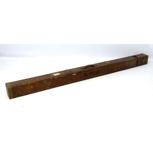 336 - Fly -Fishing : ' C Farlow & Co Ltd , London ' an old stained pine rod box  with leather straps, name... 