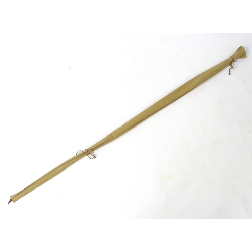 363 - Vintage Single Hand Fly Fishing : A split cane 2 piece rod 9ft long with cloth case