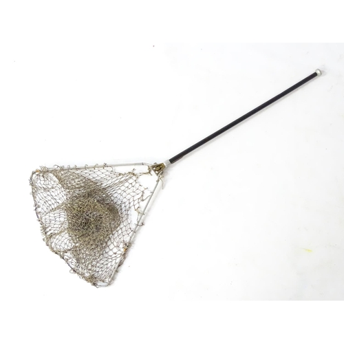 367 - River fly fishing : a grayling / trout folding net with clip , measuring 39'' long ( extended ) and ... 