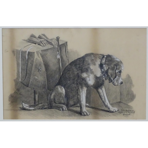 428 - Dog : Ethel Richardson XX , Pencil and pastel?The faithful dog , Signed lower right