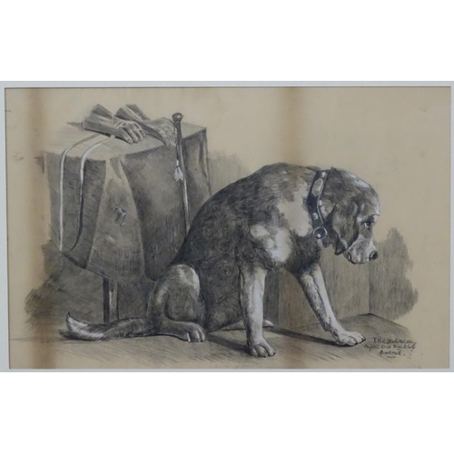 428 - Dog : Ethel Richardson XX , Pencil and pastel?The faithful dog , Signed lower right