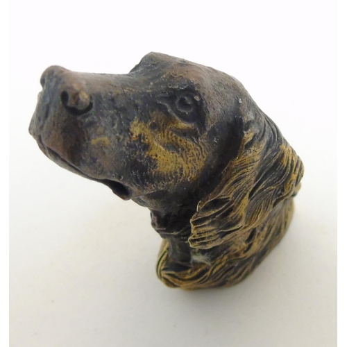 451 - A brass vesta case formed as the head of a dog. Approx 2 1/4'' long