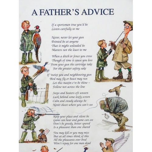 476 - Bryan Parry 1999 , Signed limited edition coloured print 433/850 , ' A Father's Advice ' Signed and ... 