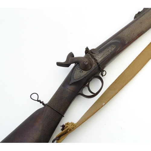 565 - A Victorian .577 percussion muzzleloading hammer rifle by R. Jackson, Edgware, London. Enfield 1853 ... 