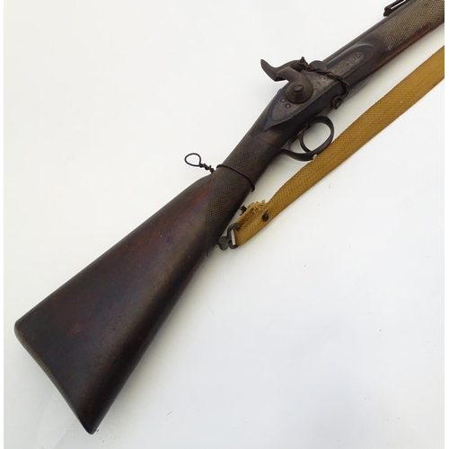 565 - A Victorian .577 percussion muzzleloading hammer rifle by R. Jackson, Edgware, London. Enfield 1853 ... 