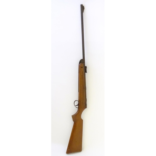 568 - Airgun: A 'Meteor' Mk1 .22 break-action air rifle by BSA, Birmingham.  18'' barrel with open adjusta... 