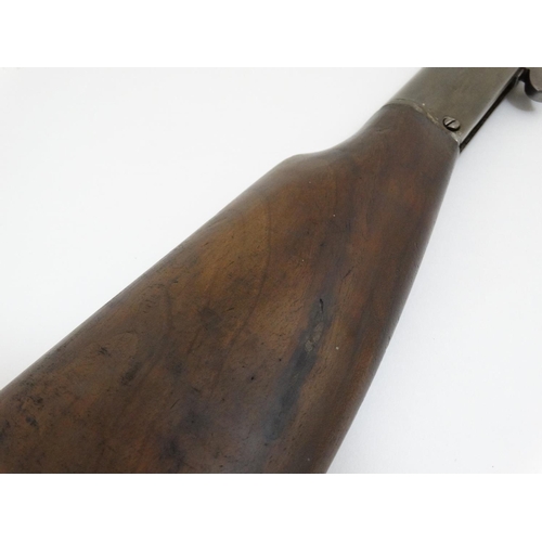 569 - Air Rifle : A late 19thC - early 20thC GEM .177 break barrel air rifle , 18 3/4'' semi octagonal bar... 