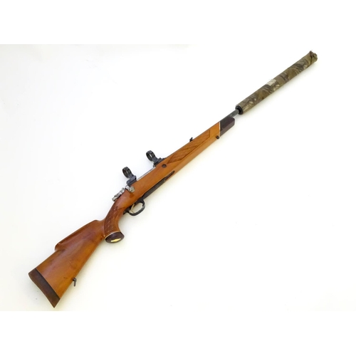 592 - Centrefire rifle: A .308W bolt-action stalking rifle by Parker-Hale, Birmingham.  29 1/2'' barrel fi... 