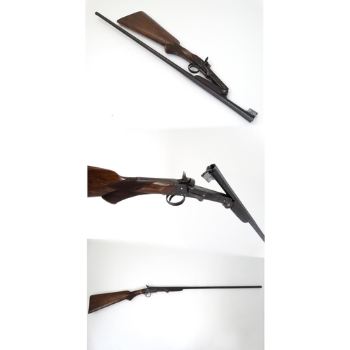 599 - Shotgun : A .410 folding Single barrel sidelever hammergun , of Belgian origin , 27 1/2'' half-octag... 