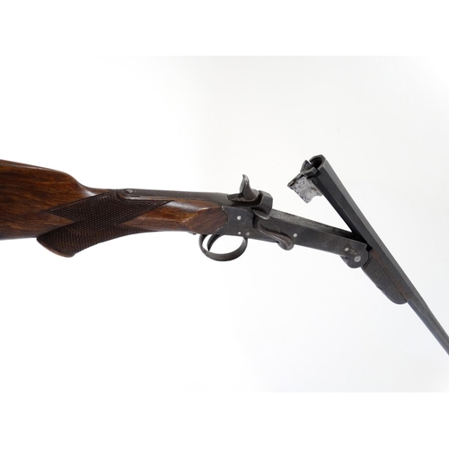 599 - Shotgun : A .410 folding Single barrel sidelever hammergun , of Belgian origin , 27 1/2'' half-octag... 