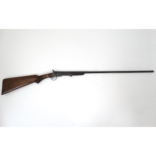 599 - Shotgun : A .410 folding Single barrel sidelever hammergun , of Belgian origin , 27 1/2'' half-octag... 