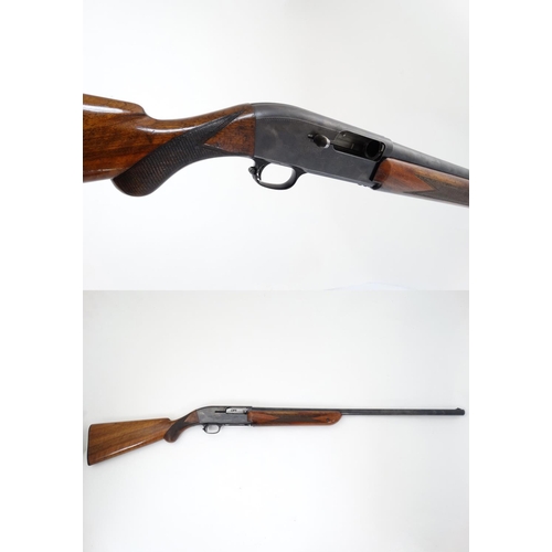 616 - Shotgun : A 12 bore Semiautomatic ( two - shot ) gun by FN / Browning , recoil operated action decor... 