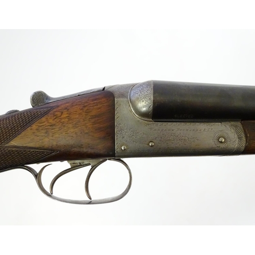 620 - Shotgun: A 12 bore side by side boxlock ejector shotgun by Westley Richards & Co, Birmingham & Londo... 