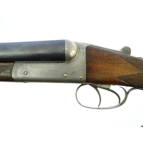 620 - Shotgun: A 12 bore side by side boxlock ejector shotgun by Westley Richards & Co, Birmingham & Londo... 