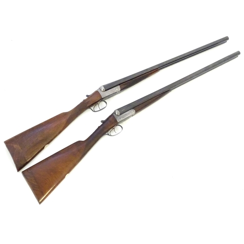 627 - Shotguns: A composed-matched pair of 'Avant Tout' 12 bore side by side boxlock ejector shotguns by C... 