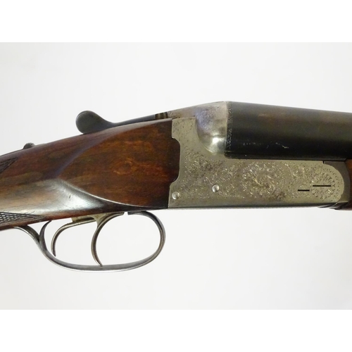 628 - Shotgun: A 'Harrier Deluxe' 12 bore side by side boxlock ejector shotgun by Gunmark (Erbi, Spain.) 2... 