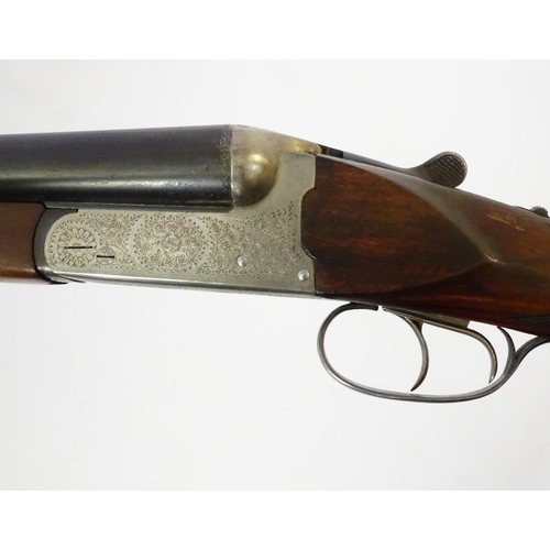 628 - Shotgun: A 'Harrier Deluxe' 12 bore side by side boxlock ejector shotgun by Gunmark (Erbi, Spain.) 2... 