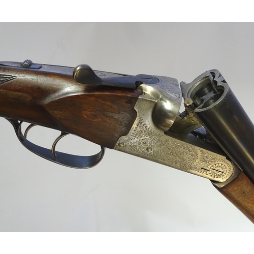 628 - Shotgun: A 'Harrier Deluxe' 12 bore side by side boxlock ejector shotgun by Gunmark (Erbi, Spain.) 2... 