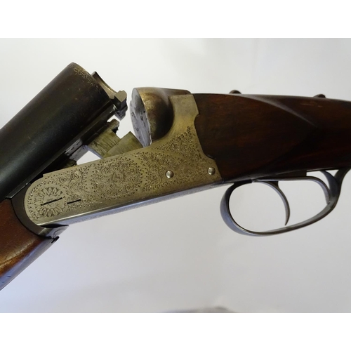 628 - Shotgun: A 'Harrier Deluxe' 12 bore side by side boxlock ejector shotgun by Gunmark (Erbi, Spain.) 2... 